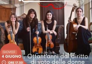 Il Quartetto Sirmen della Scuola APM in concerto a Bra per gli 80 anni dal primo voto femminile 